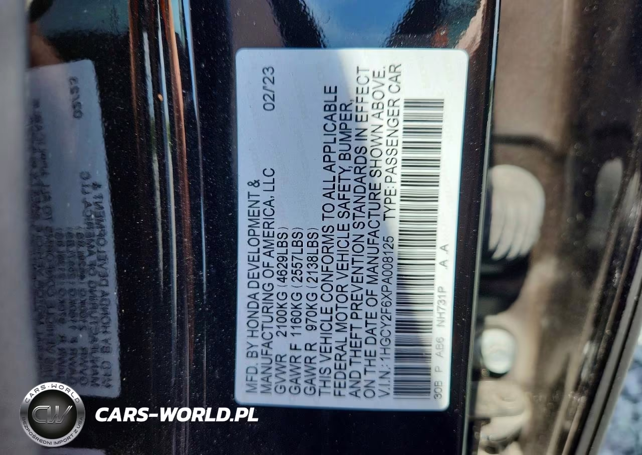 2023 Honda Accord Hybrid Exl VIN:1HGCY2F6XPA008125 - 13