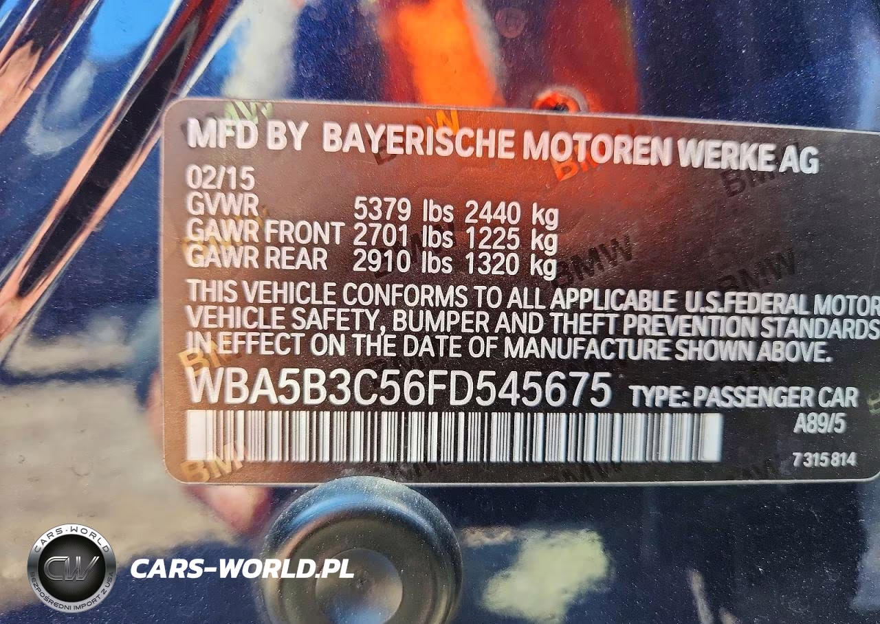 2015 BMW 535 Xi VIN:WBA5B3C56FD545675 - 13