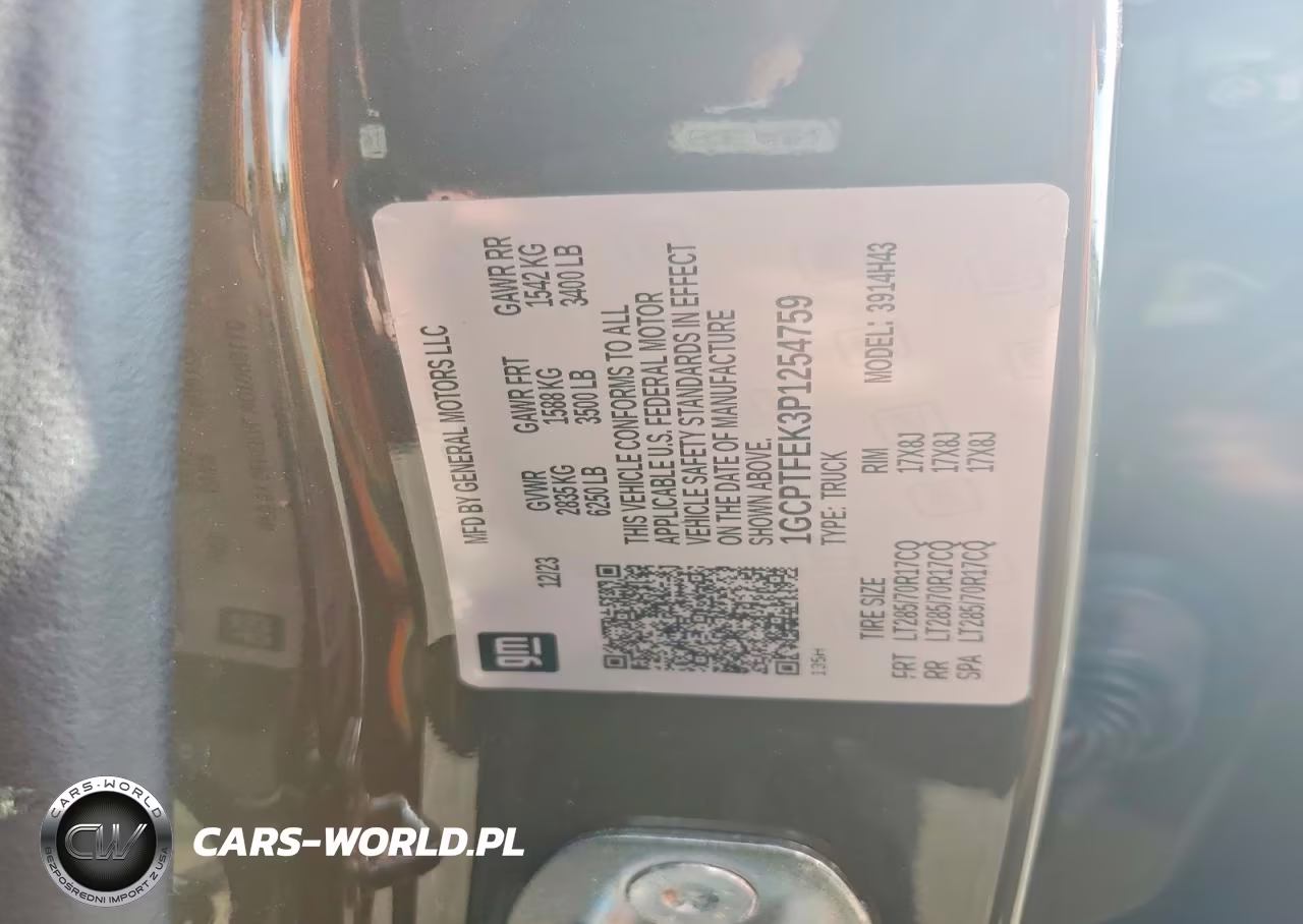 2023 Chevrolet Colorado Zr2 VIN:1GCPTFEK3P1254759 - 12