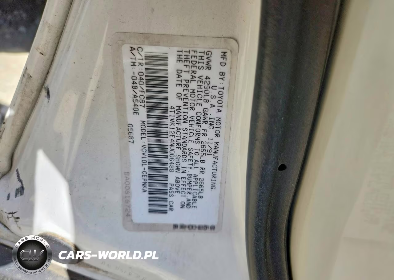 1992 Toyota Camry Le V6 VIN:4T1VK12E4NU006488 - 12