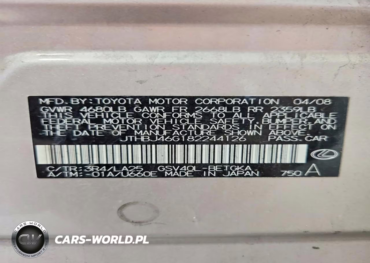 2008 Lexus Es 350 VIN:JTHBJ46G182244126 - 13