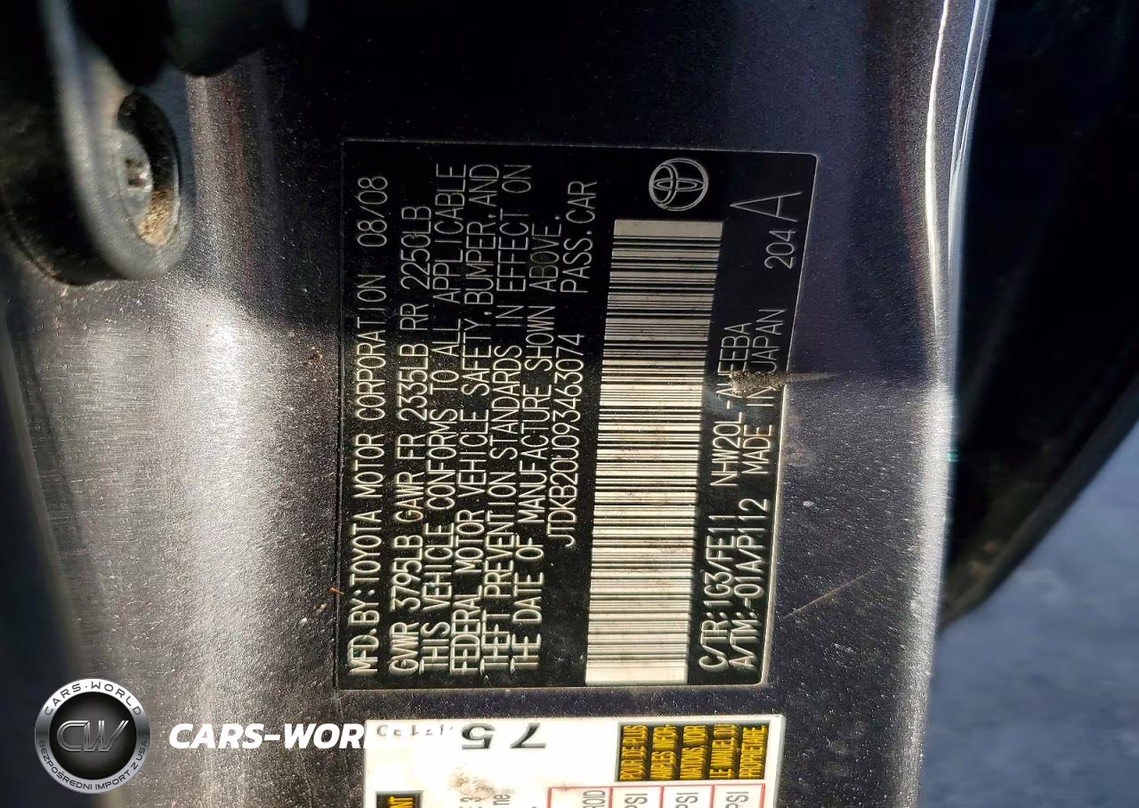 2009 Toyota Prius Standard VIN:JTDKB20U093463074 - 12