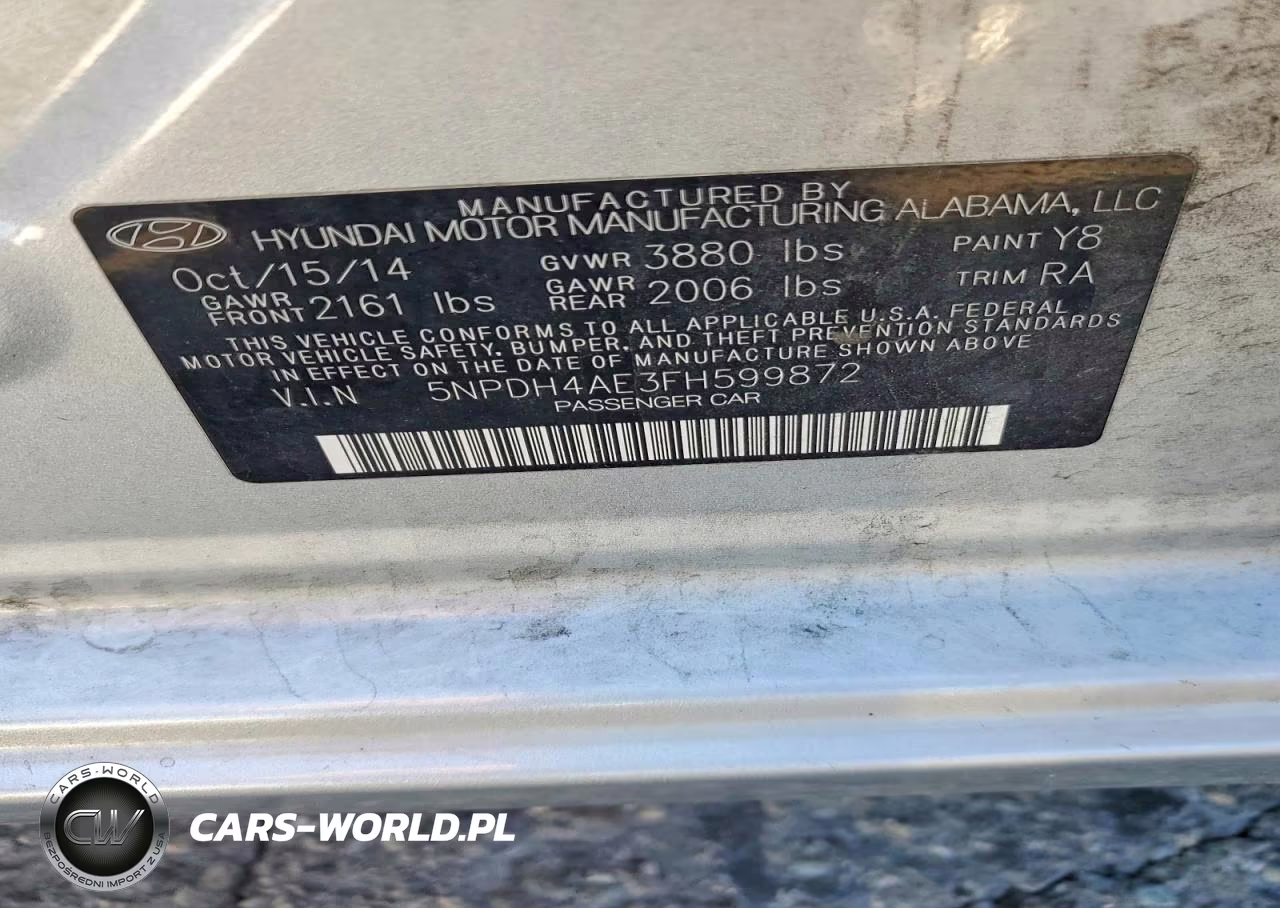 2015 Hyundai Elantra Se VIN:5NPDH4AE3FH599872 - 12