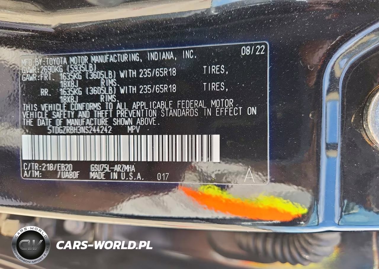 2022 Toyota Highlander Xle VIN:5TDGZRBH3NS244242 - 14