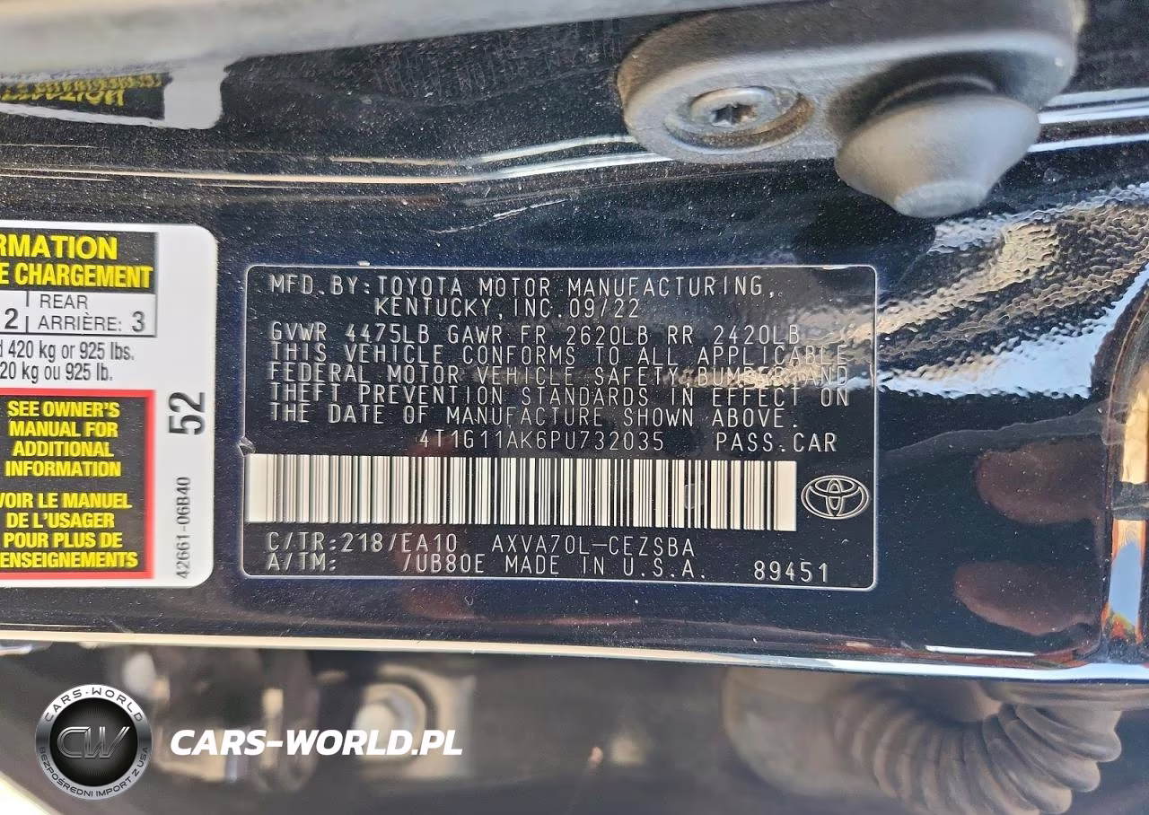 2023 Toyota Camry Se VIN:4T1G11AK6PU732035 - 12