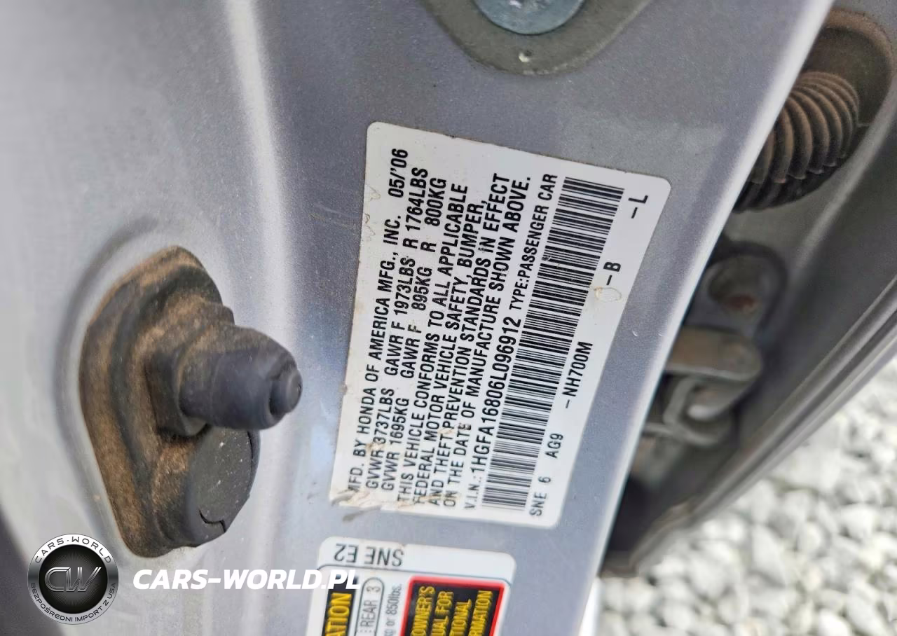 2006 Honda Civic Ex VIN:1HGFA16806L096912 - 12