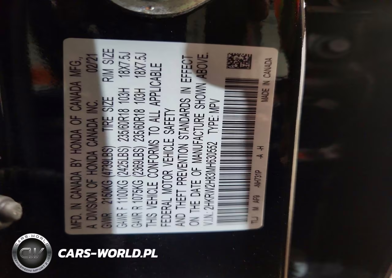 2021 Honda Cr-V Exl VIN:2HKRW2H83MH630552 - 13
