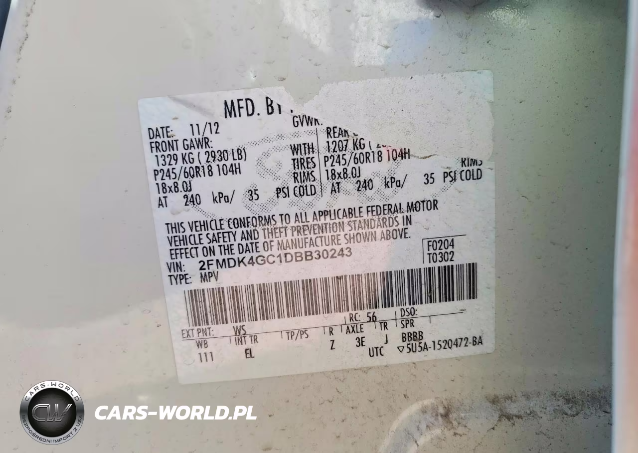 2013 Ford Edge Se VIN:2FMDK4GC1DBB30243 - 12