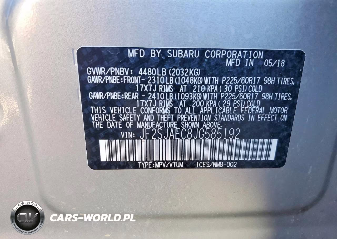 2018 Subaru Forester 2.5I Premium VIN:JF2SJAEC8JG585192 - 13