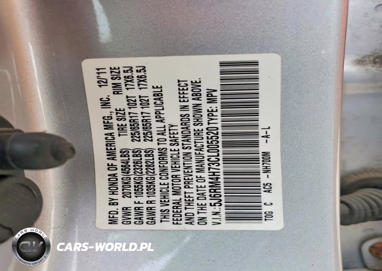 2012 Honda Cr-V Exl VIN:5J6RM4H73CL005520 - 13