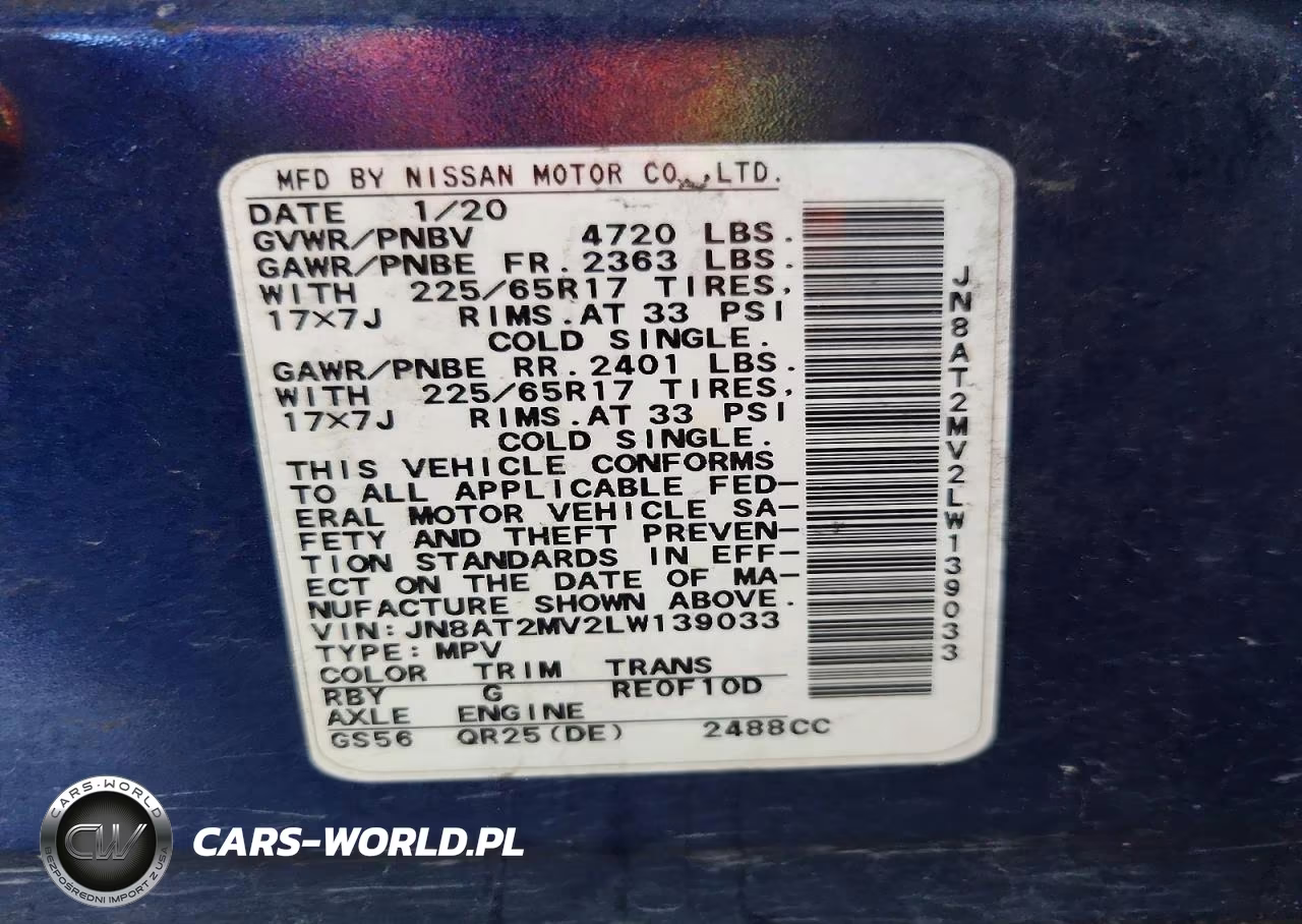 2020 Nissan Rogue Sv VIN:JN8AT2MV2LW139033 - 12