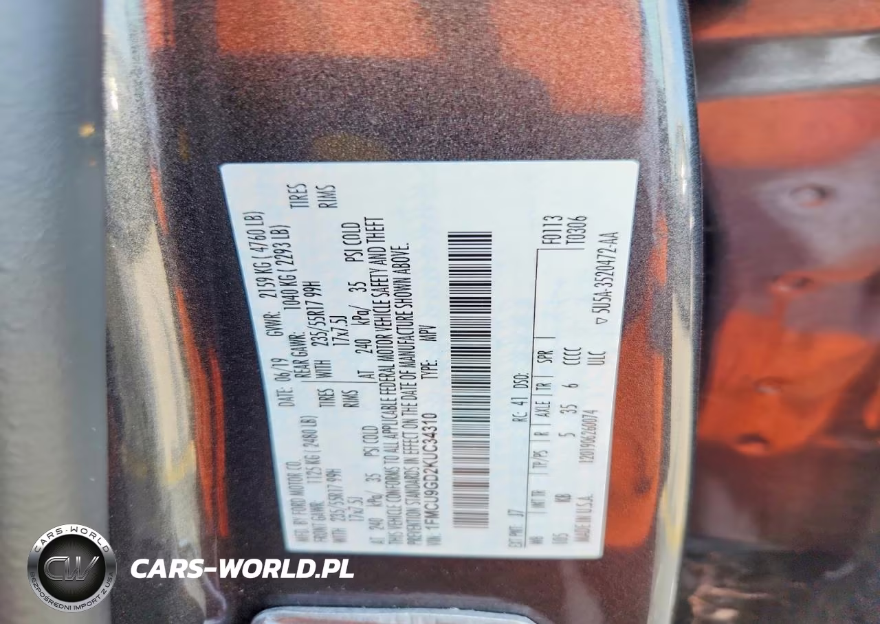 2019 Ford Escape Se VIN:1FMCU9GD2KUC34310 - 13