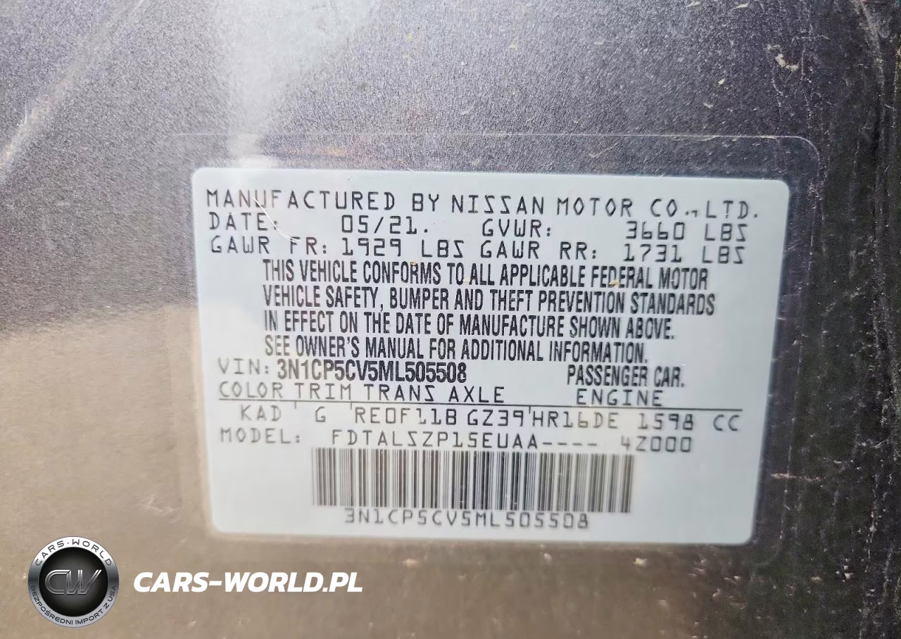 2021 Nissan Kicks Sv VIN:3N1CP5CV5ML505508 - 12