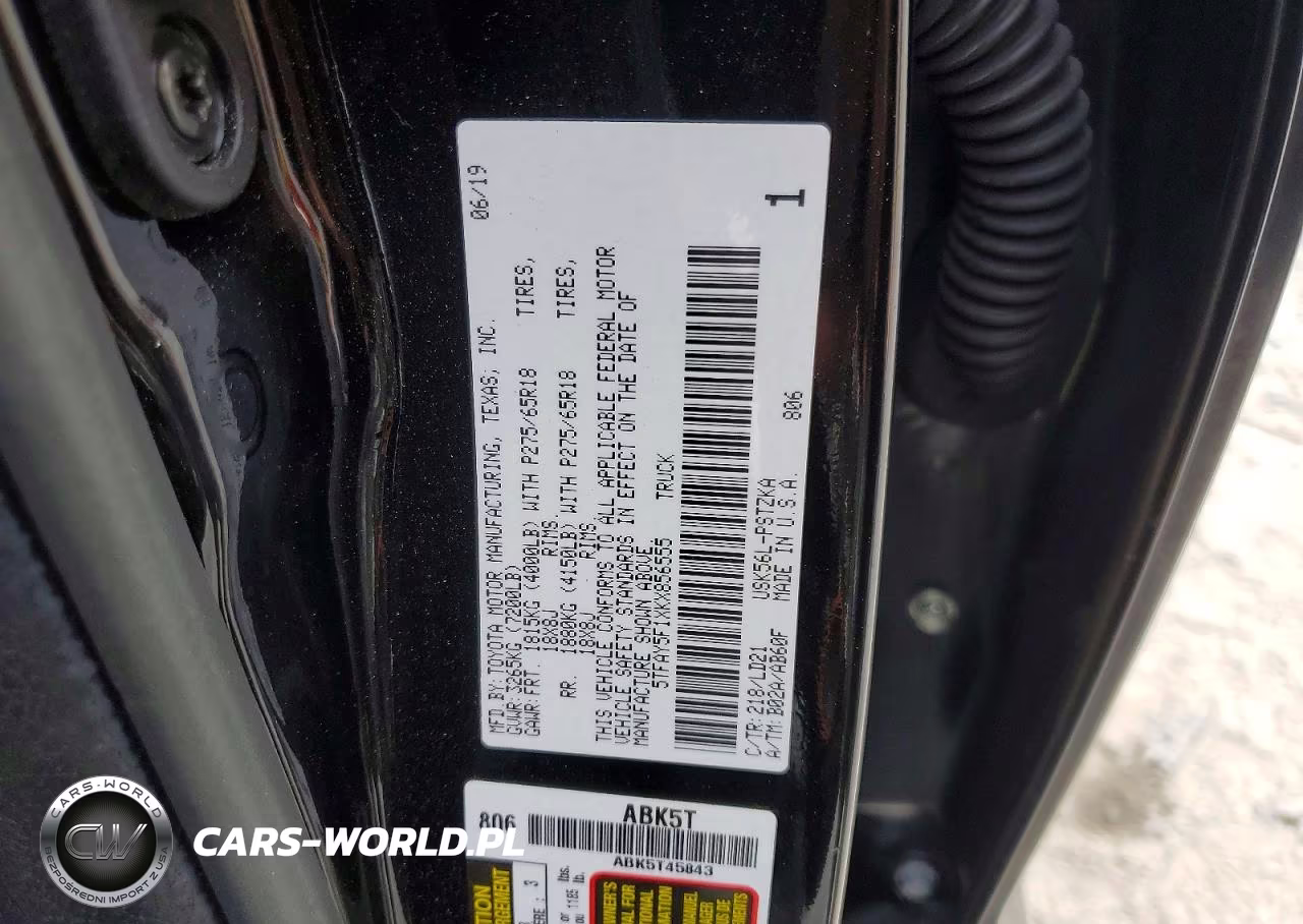 2019 Toyota Tundra 1794 Edition VIN:5TFAY5F1XKX856555 - 12