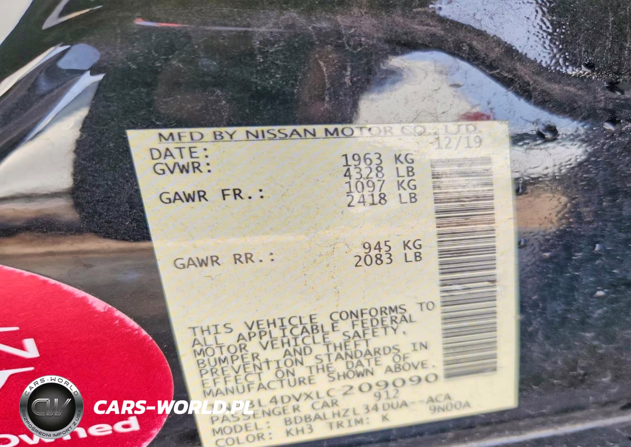 2020 Nissan Altima Sv VIN:1N4BL4DVXLC209090 - 13