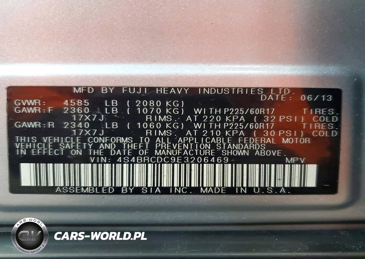 2014 Subaru Outback 2.5I Premium VIN:4S4BRCDC9E3206469 - 12