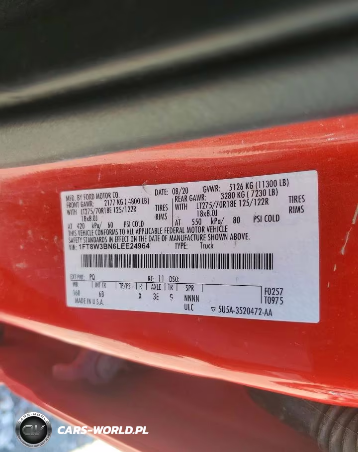 2020 Ford F350 Super Duty VIN:1FT8W3BN6LEE24964 - 13