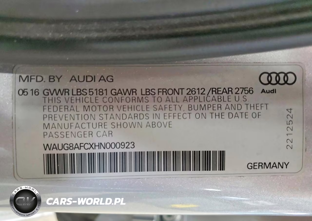 2017 Audi A6 Premium Plus VIN:WAUG8AFCXHN000923 - 12