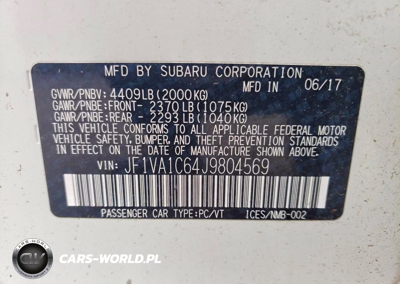 2018 Subaru Wrx Premium VIN:JF1VA1C64J9804569 - 12