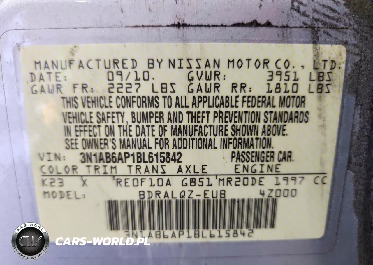 2011 Nissan Sentra 2.0 VIN:3N1AB6AP1BL615842 - 13
