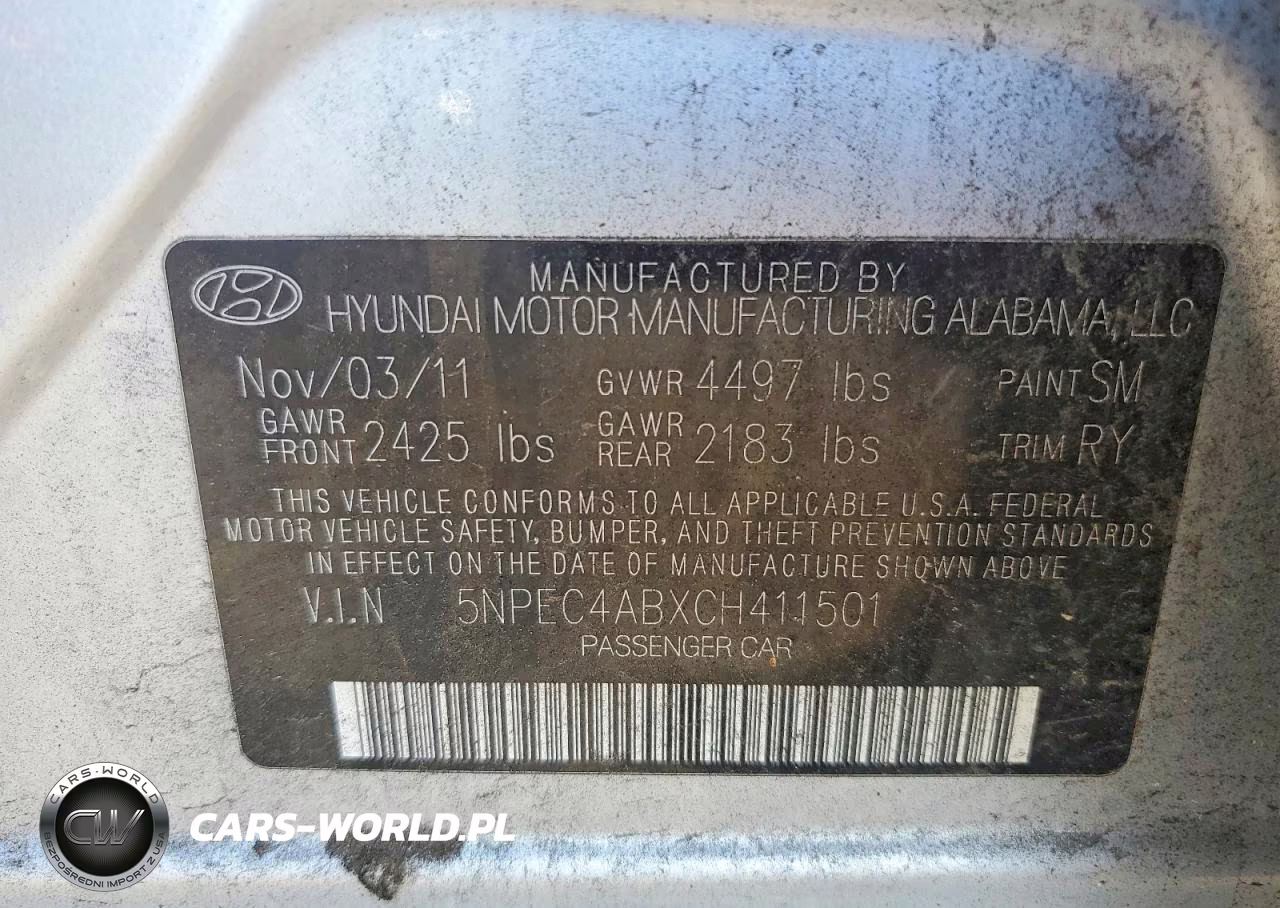 2012 Hyundai Sonata Limited 2.0T VIN:5NPEC4ABXCH411501 - 12