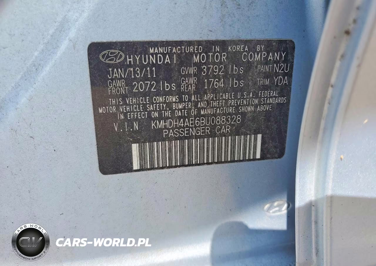 2011 Hyundai Elantra Limited VIN:KMHDH4AE6BU088328 - 12