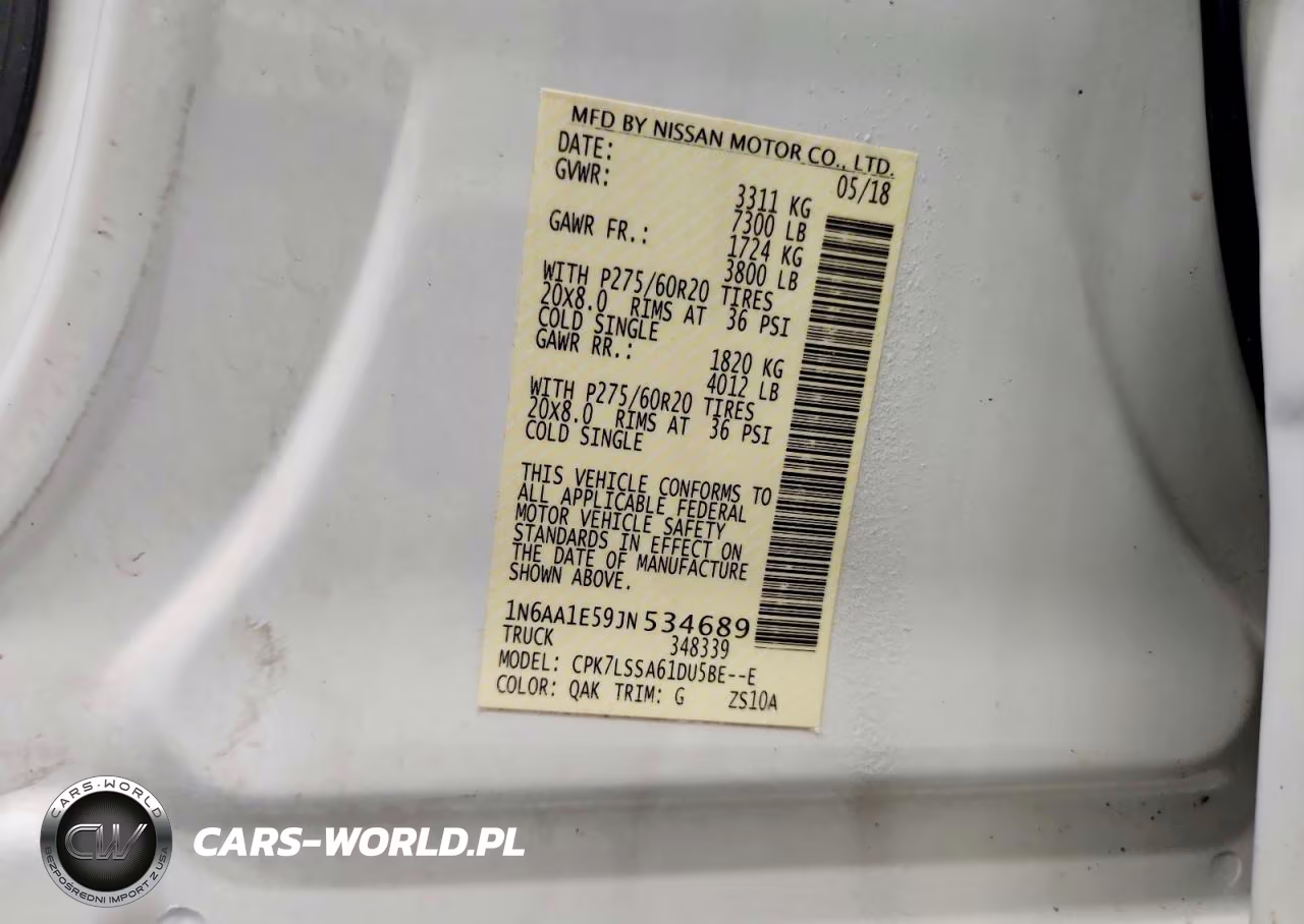 2018 Nissan Titan Sv VIN:1N6AA1E59JN534689 - 12