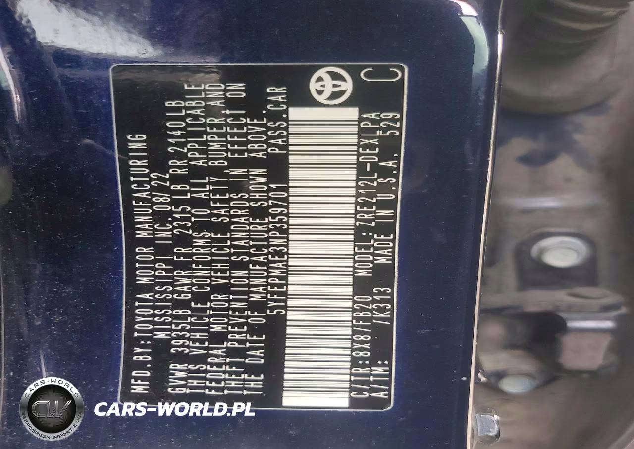 2022 Toyota Corolla Le VIN:5YFEPMAE3NP359701 - 12