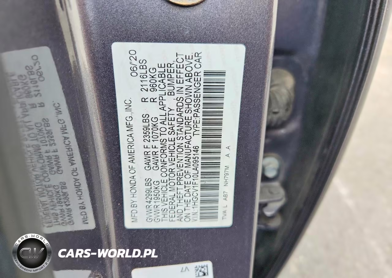 2020 Honda Accord Lx VIN:1HGCV1F10LA095146 - 12