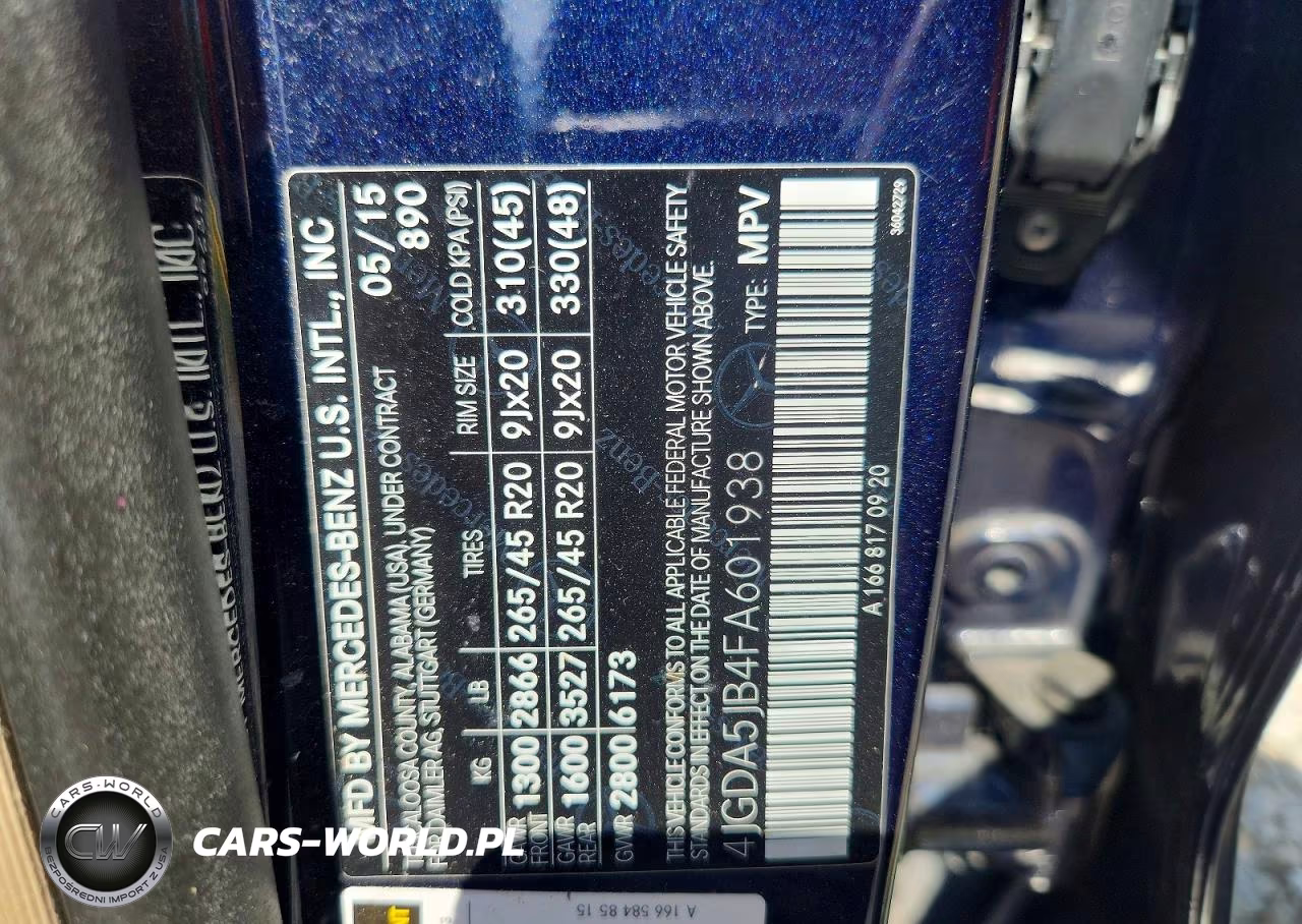 2015 Mercedes-Benz Ml 350 VIN:4JGDA5JB4FA601938 - 13