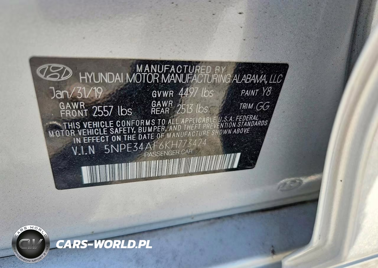 2019 Hyundai Sonata Sel VIN:5NPE34AF6KH773424 - 12