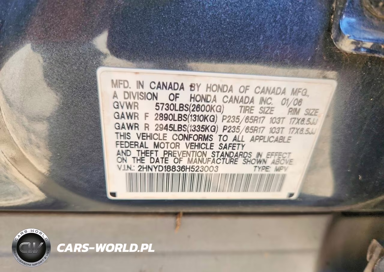 2006 Acura Mdx Touring VIN:2HNYD18836H523003 - 12