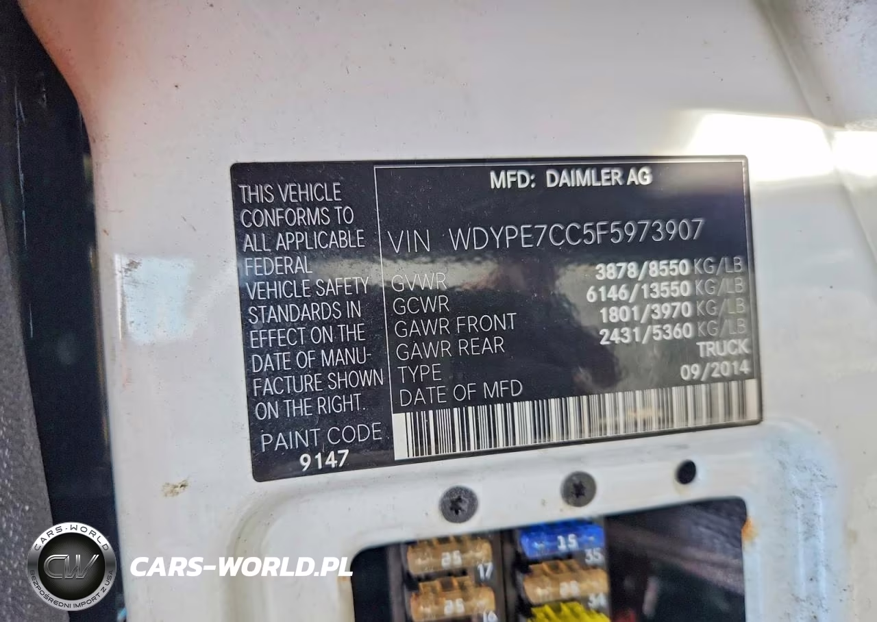 2015 Freightliner Sprinter 2500 VIN:WDYPE7CC5F5973907 - 13