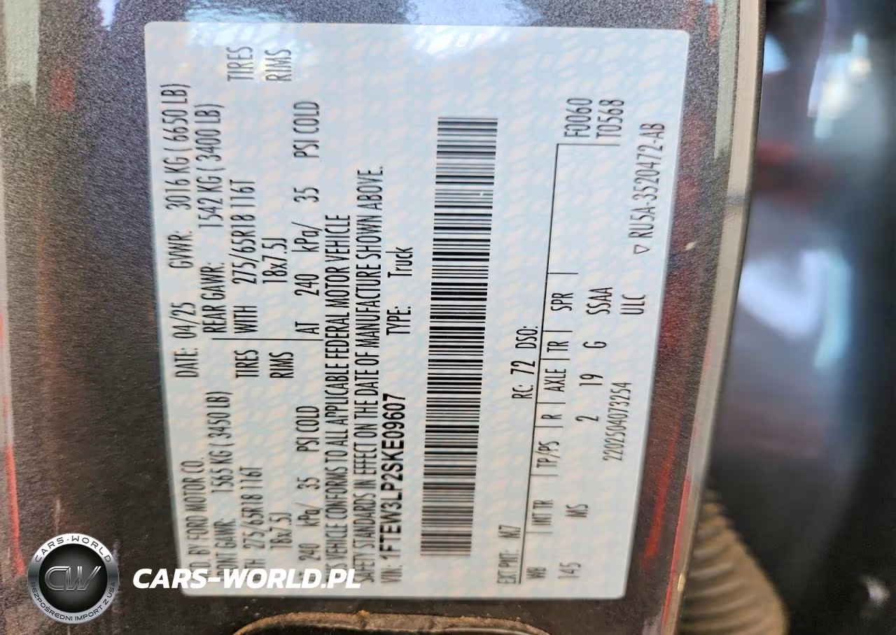 2025 Ford F150 Xlt VIN:1FTEW3LP2SKE09607 - 12