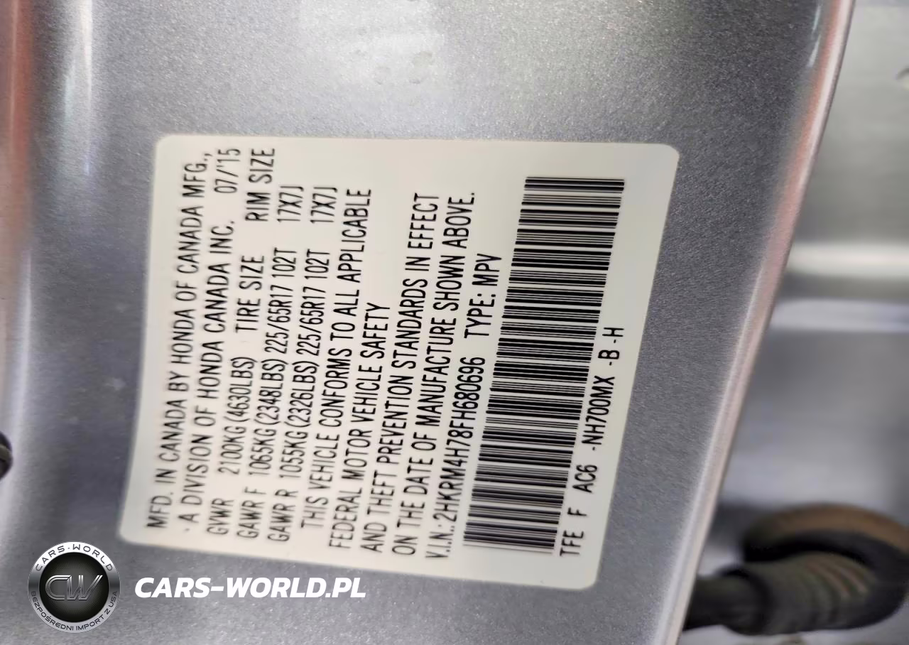2015 Honda Cr-V Exl VIN:2HKRM4H78FH680696 - 14
