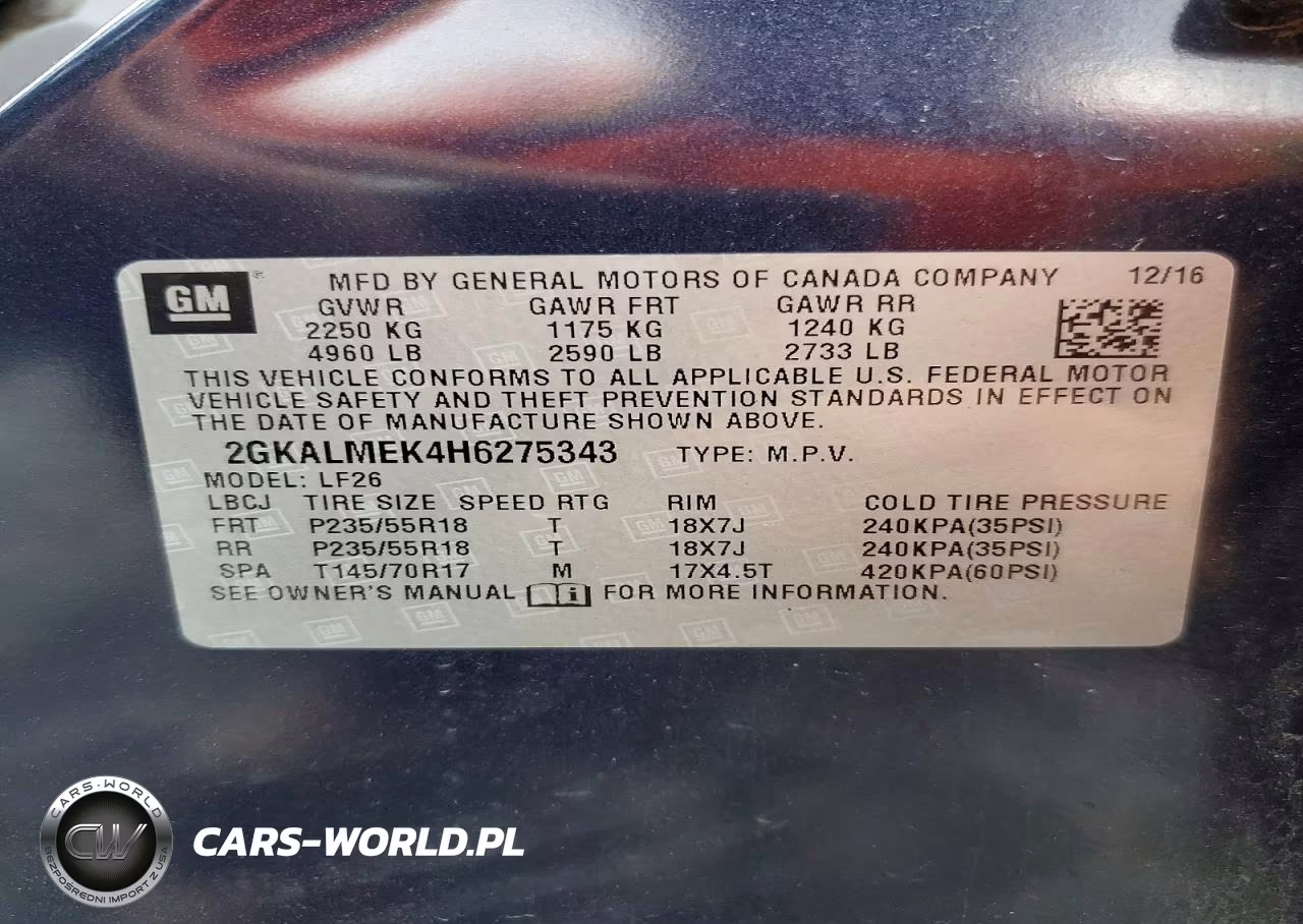 2017 GMC Terrain Sle VIN:2GKALMEK4H6275343 - 13