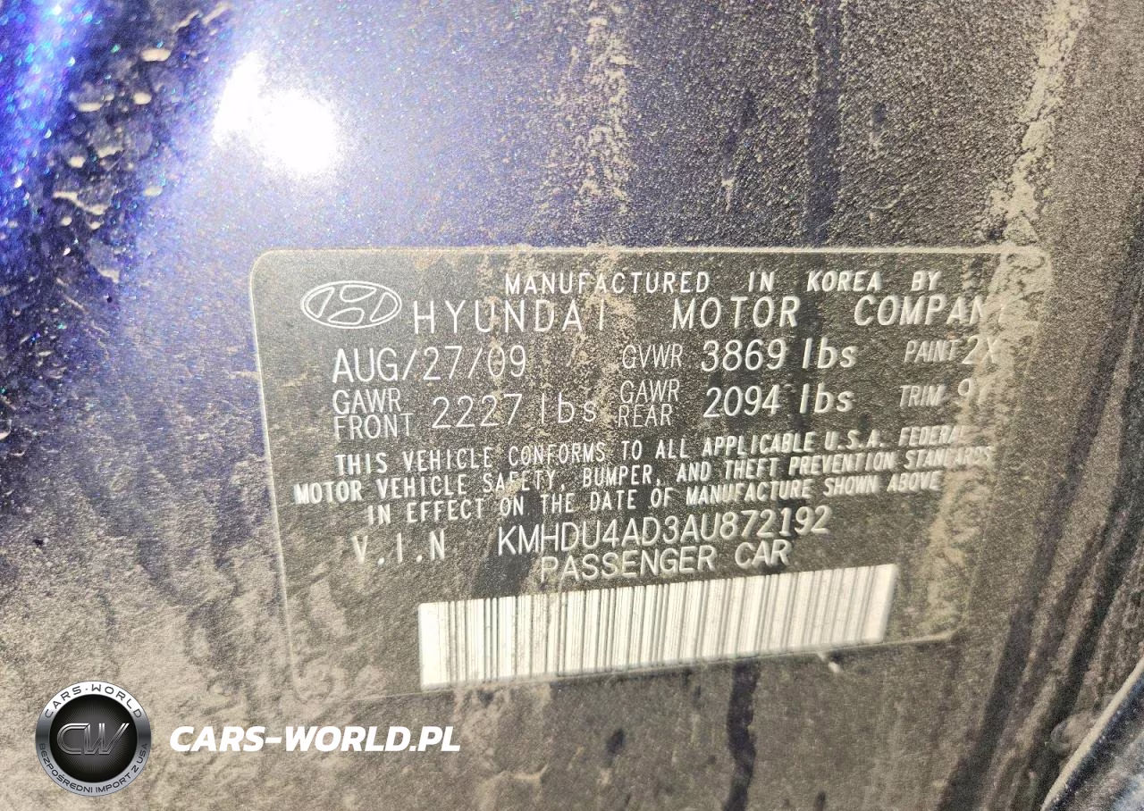 2010 Hyundai Elantra Gls VIN:KMHDU4AD3AU872192 - 12