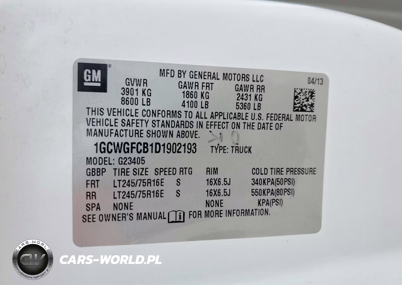 2013 Chev Express G2500 VIN:1GCWGFCB1D1902193 - 13