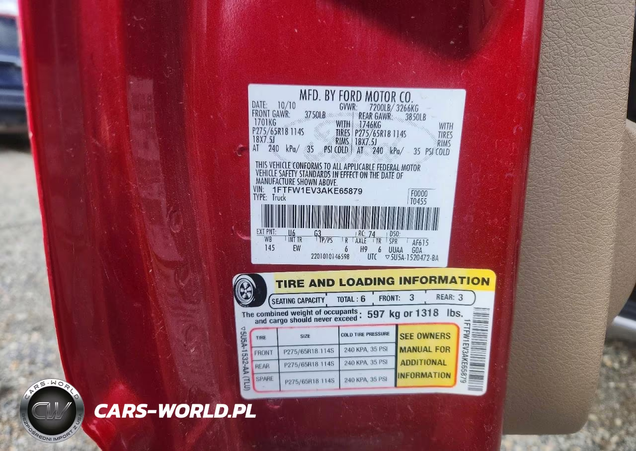 2010 Ford F150 Supercrew VIN:1FTFW1EV3AKE65879 - 12