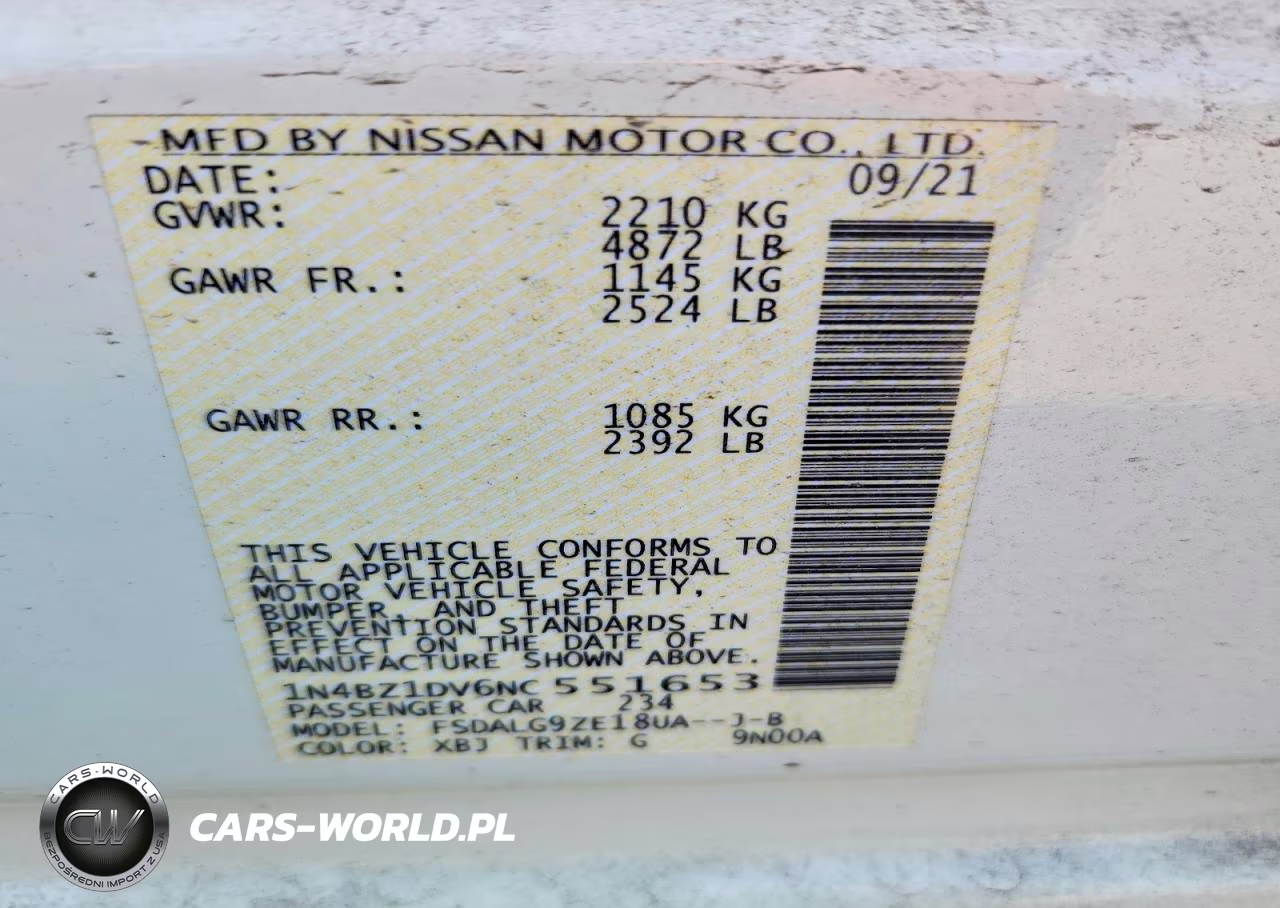 2022 Nissan Leaf Sl Plus VIN:1N4BZ1DV6NC551653 - 12