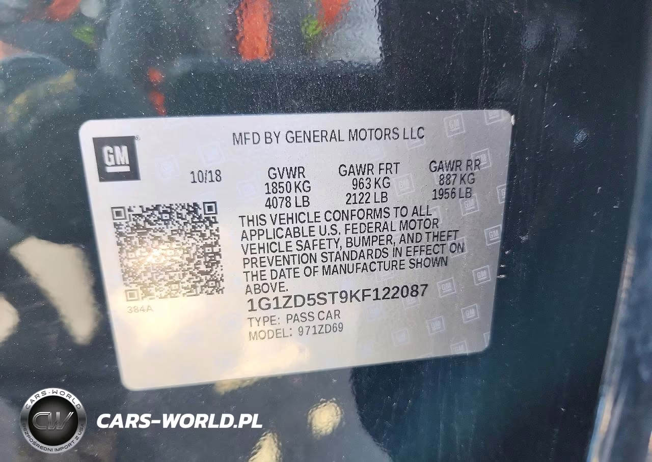 2019 Chevrolet Malibu Lt VIN:1G1ZD5ST9KF122087 - 12