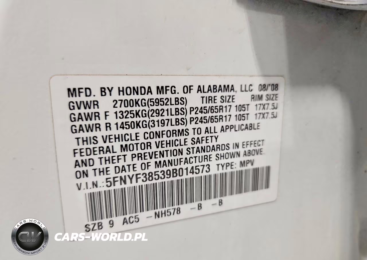 2009 Honda Pilot Exl VIN:5FNYF38539B014573 - 13