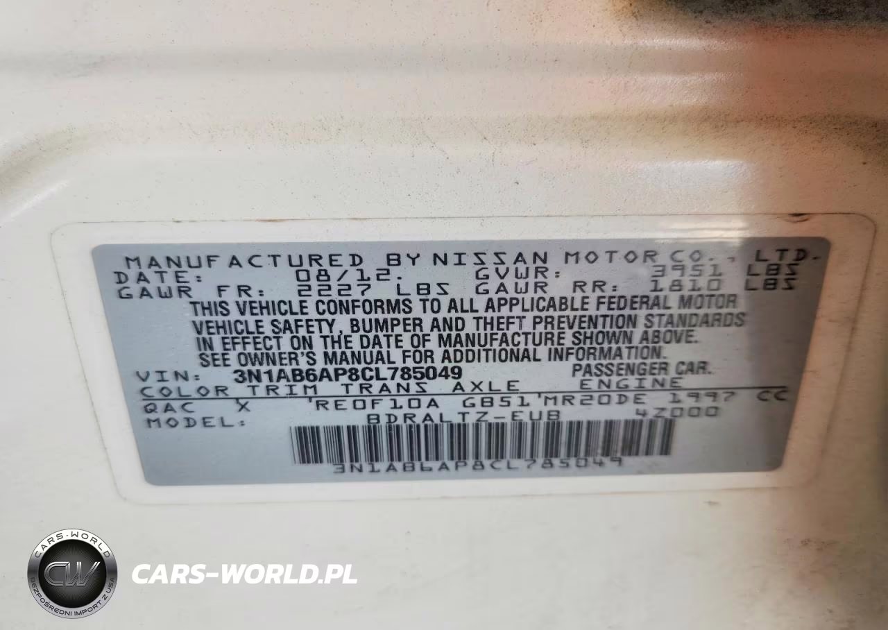 2012 Nissan Sentra 2.0 VIN:3N1AB6AP8CL785049 - 13