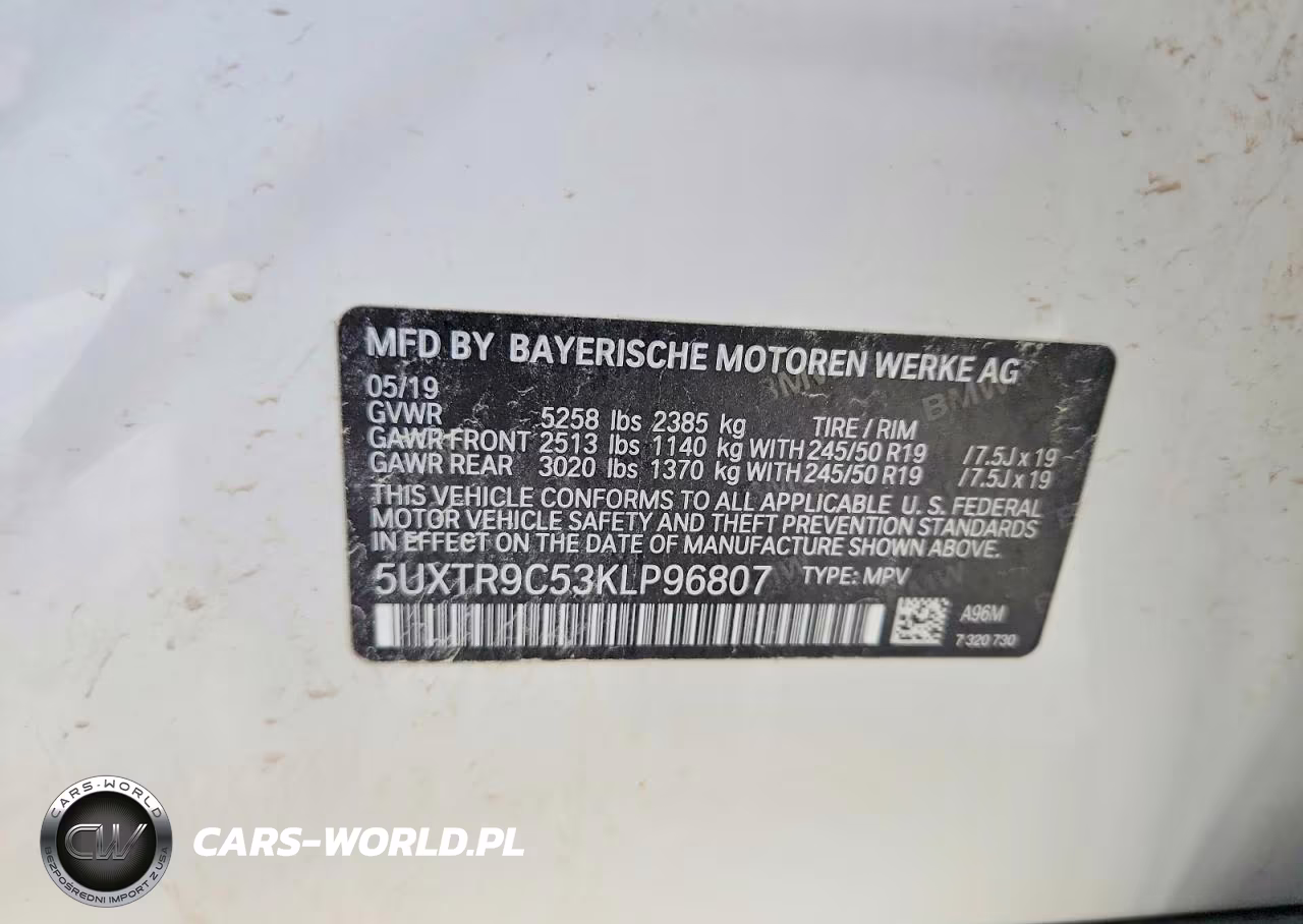 2019 BMW X3 xDrive30I VIN:5UXTR9C53KLP96807 - 12