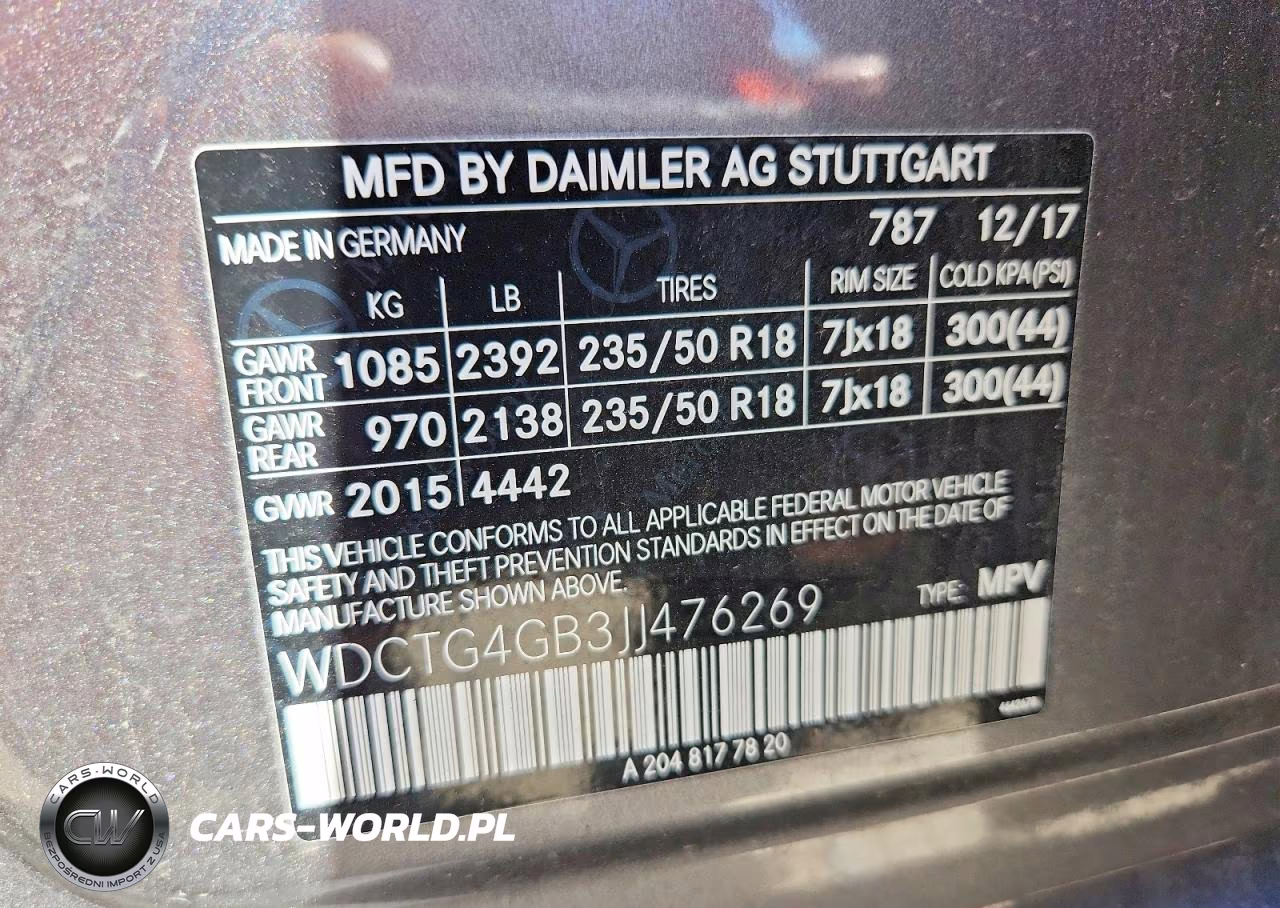 2018 Mercedes-Benz Gla 250 4Matic VIN:WDCTG4GB3JJ476269 - 14