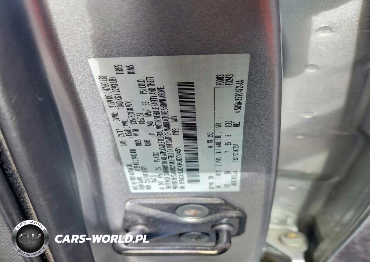 2017 Ford Escape Titanium VIN:1FMCU9JDXHUD09451 - 13