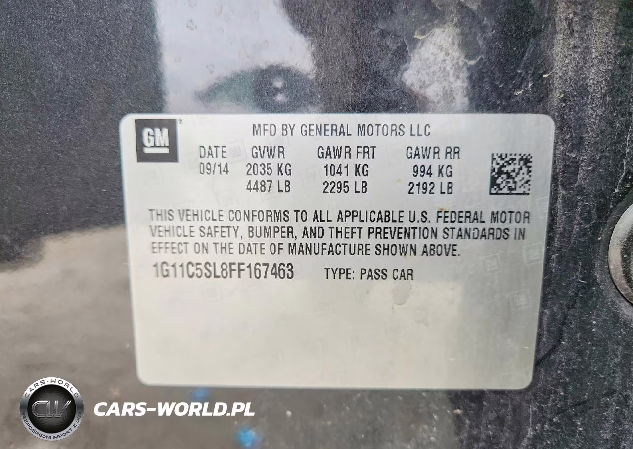 2015 Chevrolet Malibu 1Lt VIN:1G11C5SL8FF167463 - 12