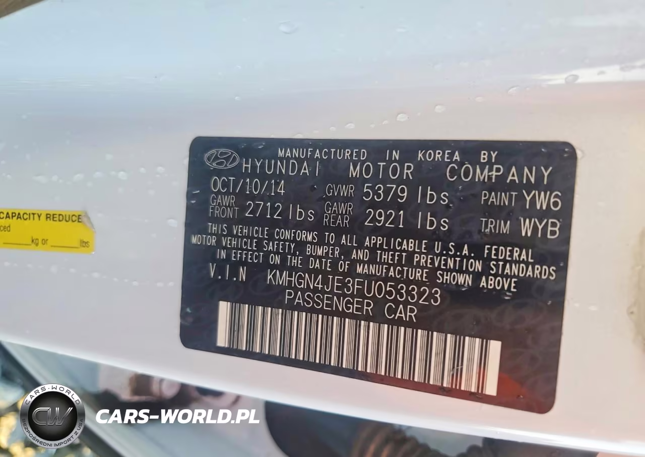 2015 Hyundai Genesis 3.8L VIN:KMHGN4JE3FU053323 - 12