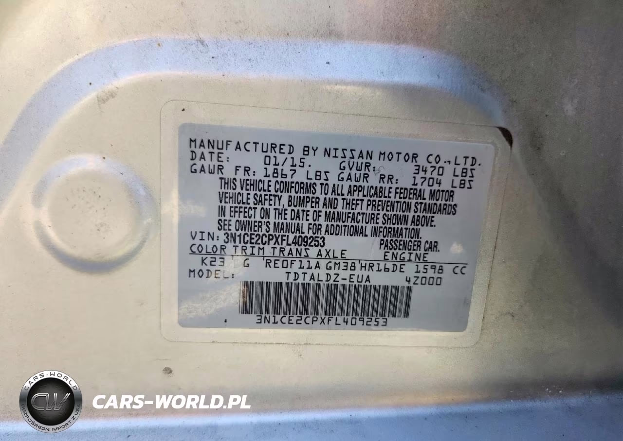 2015 Nissan Versa Note Sv VIN:3N1CE2CPXFL409253 - 12