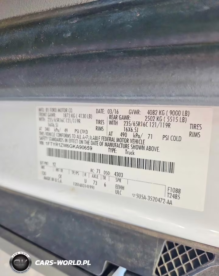 2016 Ford Transit T-250 VIN:1FTYR1ZM6GKA90659 - 15
